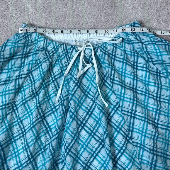 NWT Anthropologie Maeve Teal and White Plaid A Line Midi Skirt Size Medium - Picture 8 of 11
